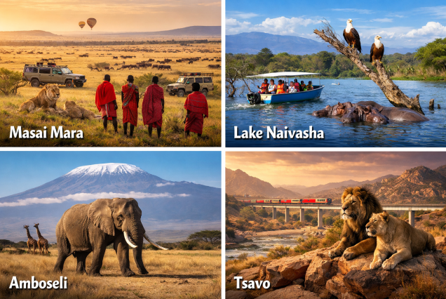8-Day Masai Mara – Lake Naivasha – Amboseli – Tsavo Safari